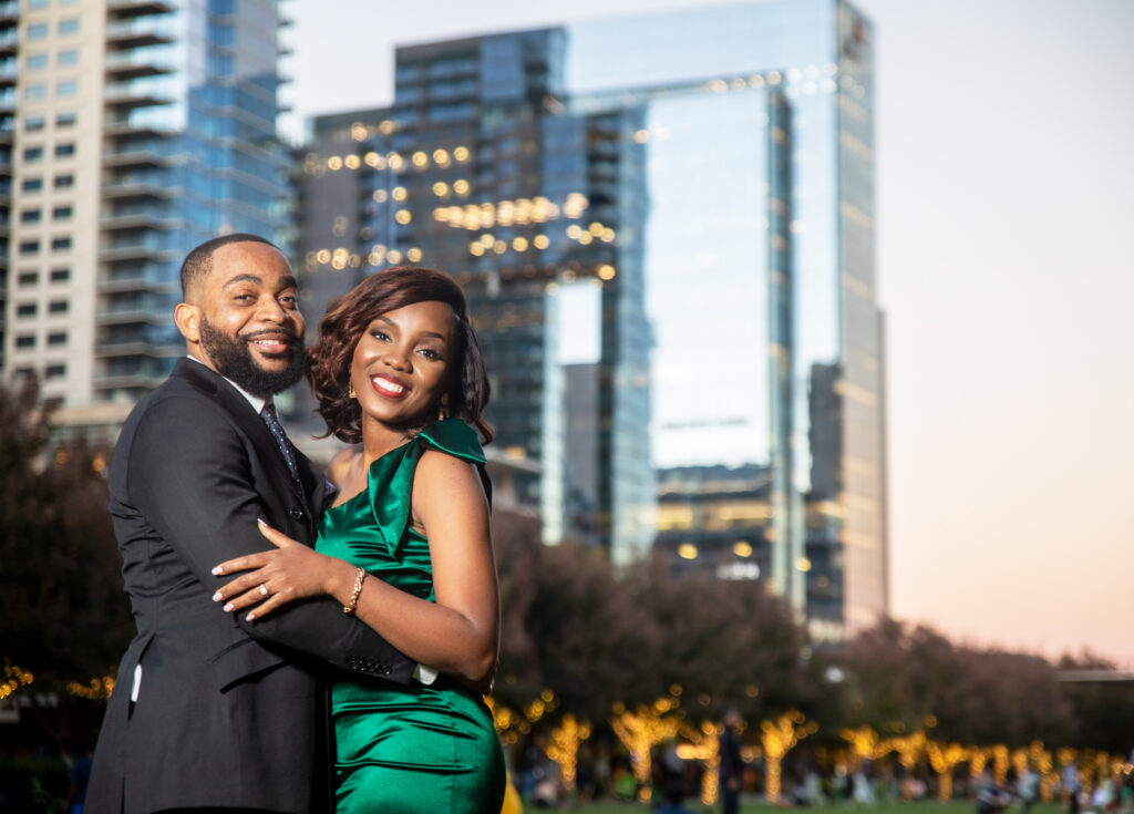 Dallas engagement couple with wedding planner 